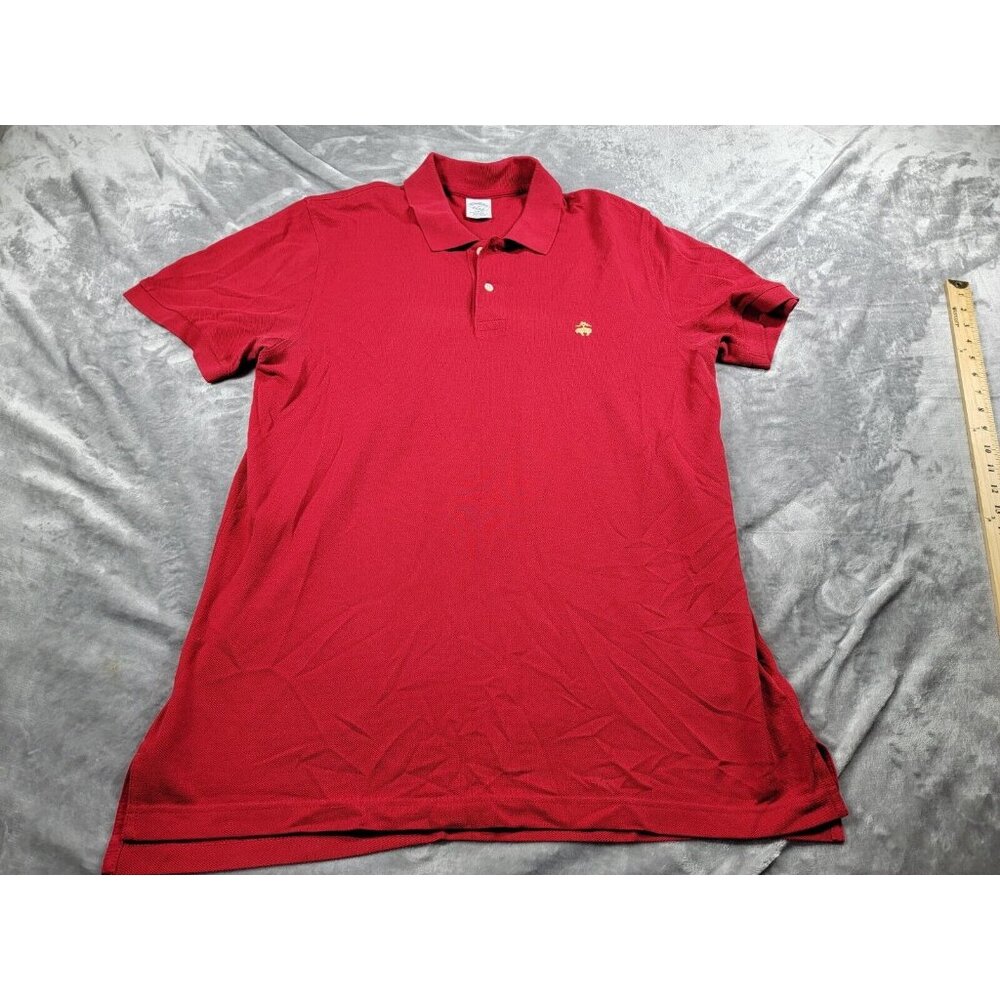 Brooks Brothers Shirt Mens XL Red Performance Polo Slim Fitβ 100% Cotton